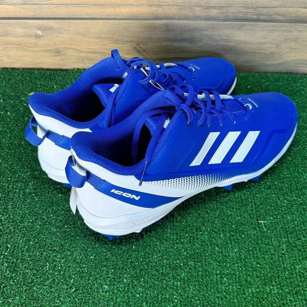 New Men's FY4440 Adidas Icon 7 MD‎ Low Molded TPU Baseball Cleats Size 15 Blue